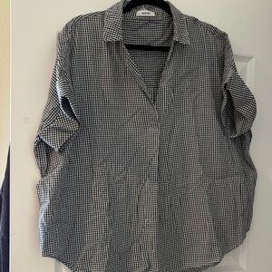 Mod Ref Black and White Checkered Blouse